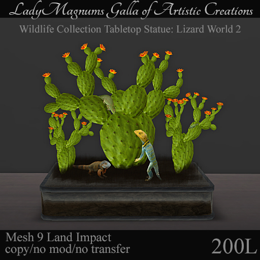 LadyMs Wildlife Collection Tabletop Statue: Lizard World 2