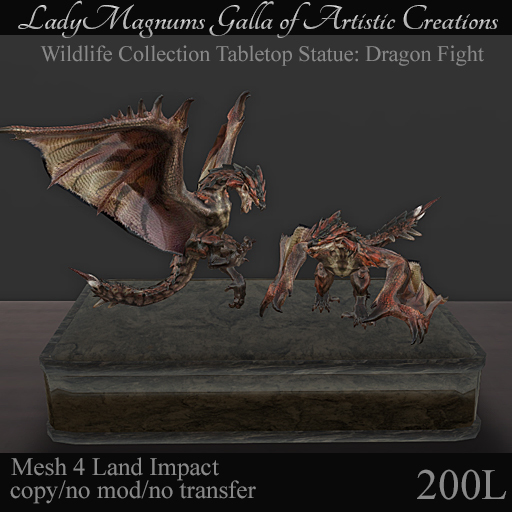 LadyMs Wildlife Collection Tabletop Statue: Dragon Fight