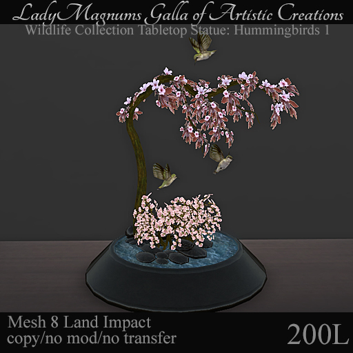 LadyMs Wildlife Collection Tabletop Statue:Hummingbirds 1