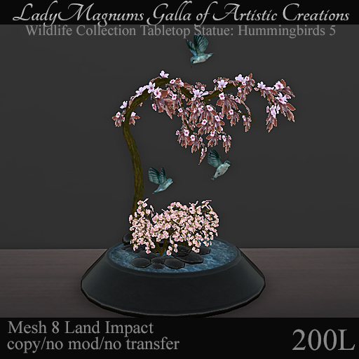 LadyMs Wildlife Collection Tabletop Statue:Hummingbirds 5