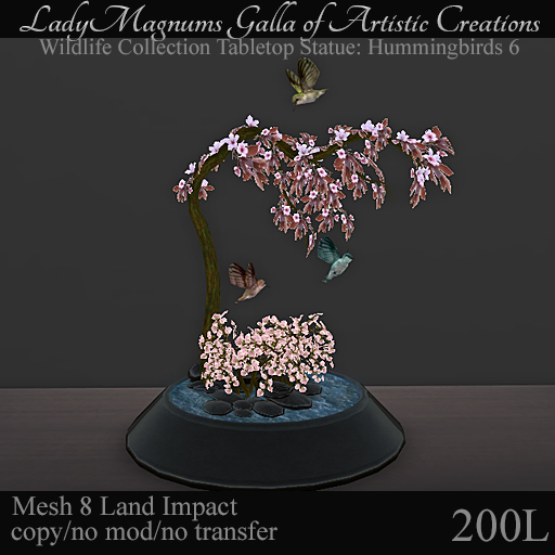 LadyMs Wildlife Collection Tabletop Statue:Hummingbirds 6