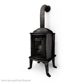 dust bunny . wood stove . black . boxed
