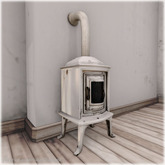 dust bunny . wood stove . white . boxed