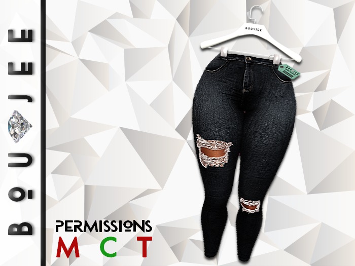 Boujee - IX.XIV Retro Torn Jeans (BLK)