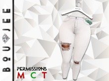 Boujee + IX.XIV Retro Torn Jeans (WHT)