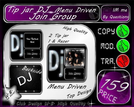 Second Life Marketplace - *NEW Tip jar DJ / Join Group * 2 Tip jar 1 ...