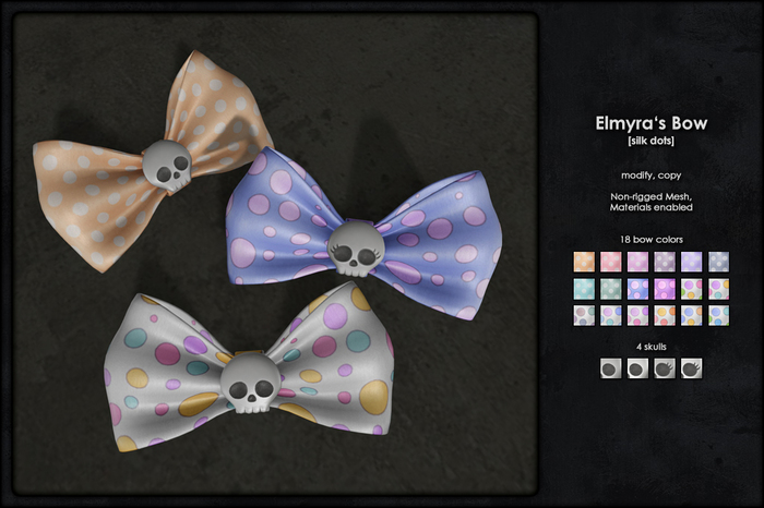 Happy Undead - Elmyra's Bow [silk dots]