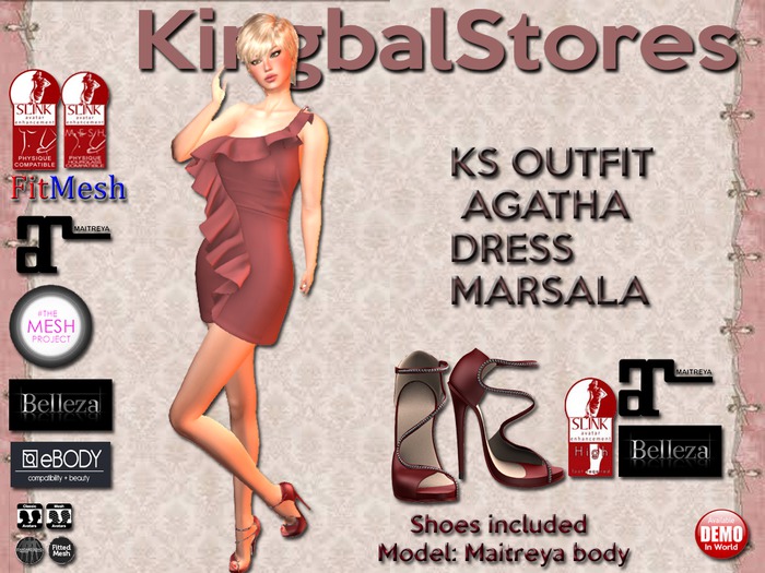 KS OUTFIT AGATHA DRESS MARSALA