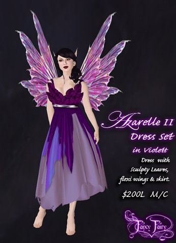 Azarelle Dress & Wing set in Violett from Fancy Fairy - Elven
