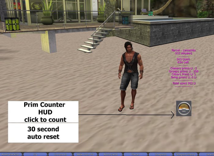 prim counter - parcel prim counter - hud 