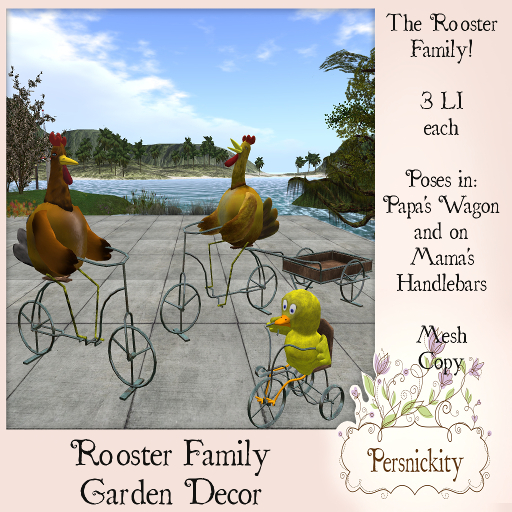 Rooster Family Garden Decor