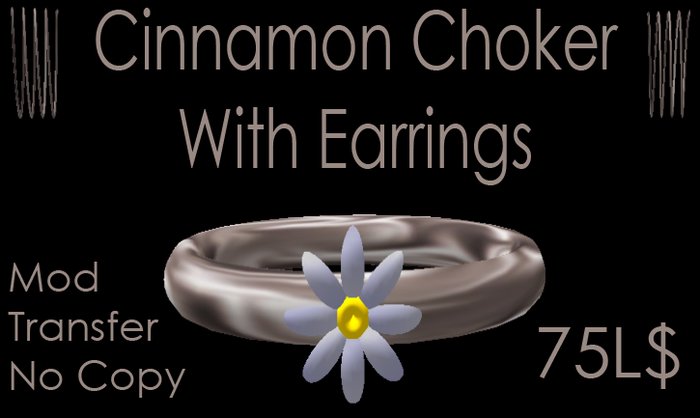 Cinnamon Satin Choker & Ear Rings