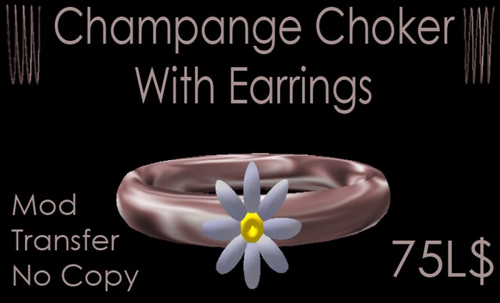Champange Satin Choker & Ear Rings