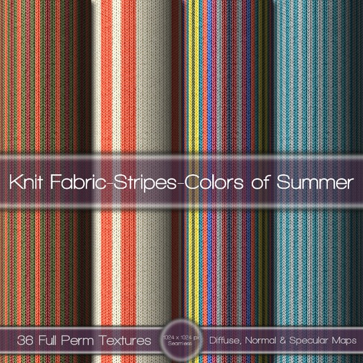 {L} Knit Fabric-Stripes-Colors of Summer
