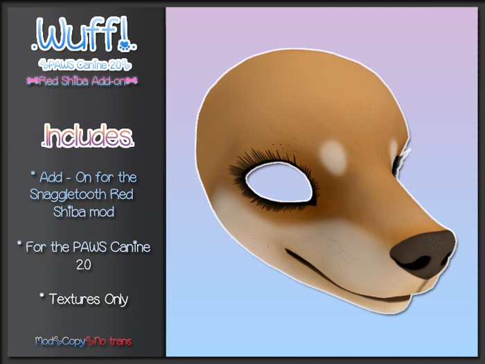 WUFF! - Add-On - Paws Canine 2.0 Head - Red Shiba
