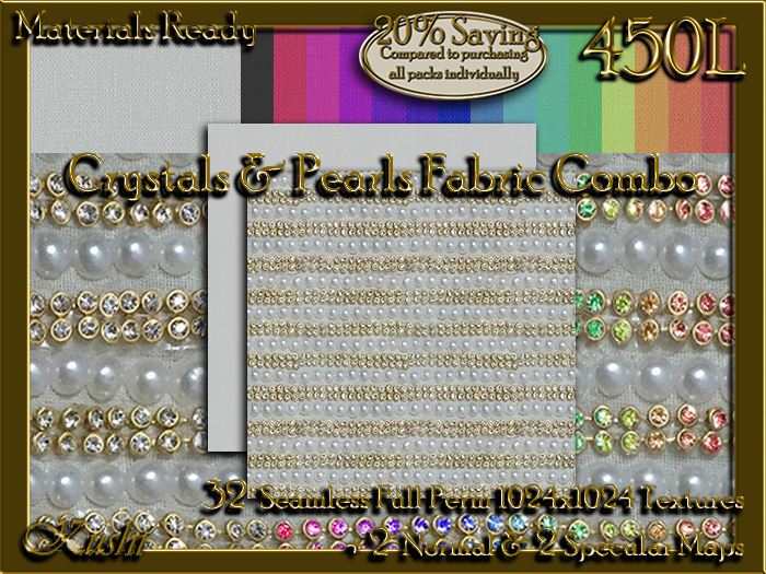 Crystals & Pearls COMBO Fabric Seamless Textures 