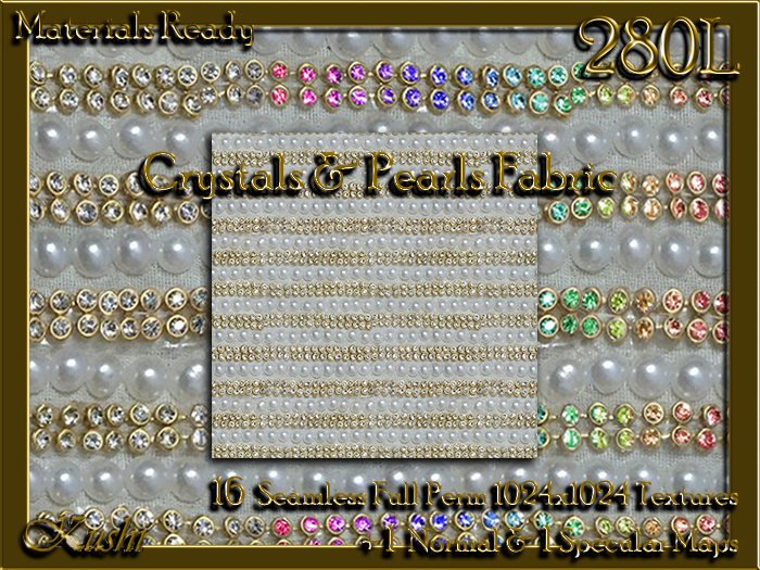 Crystals & Pearls Fabric Seamless Textures