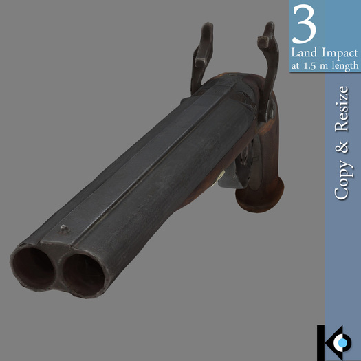 3D / Antique Pistol / 3 land impact