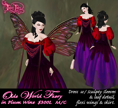 Olde World Faery gown in Plum Wine  - Elven, Medeival, fairy