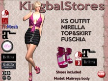 KS OUTFIT MIRELLA TOP&SKIRT FUSCHIA