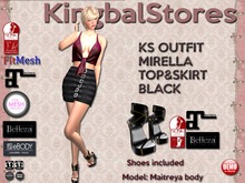 KS OUTFIT MIRELLA TOP&SKIRT BLACK