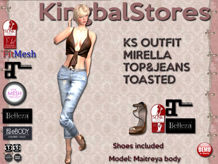 KS OUTFIT MIRELLA TOP&JEANS TOASTED