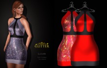 *GLITTER* LILITH MESH MINIDRESS BRIGHT RED -TWO VERSIONS