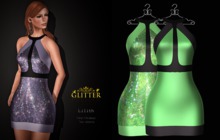 *GLITTER* LILITH MESH MINIDRESS GREEN FLASH - TWO VERSIONS
