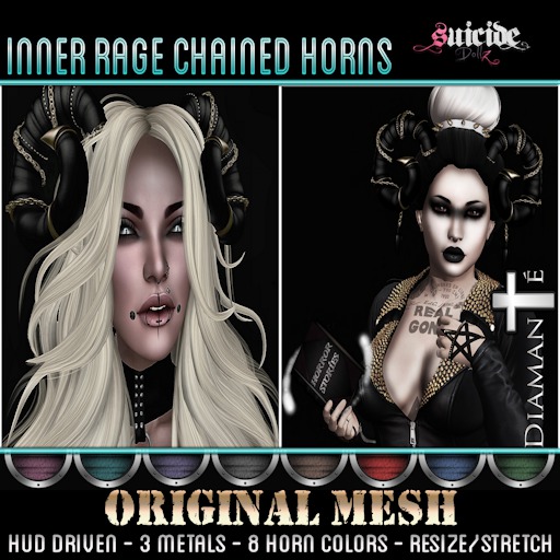 :Diamante: Inner Rage Chained Horns (Original Mesh)