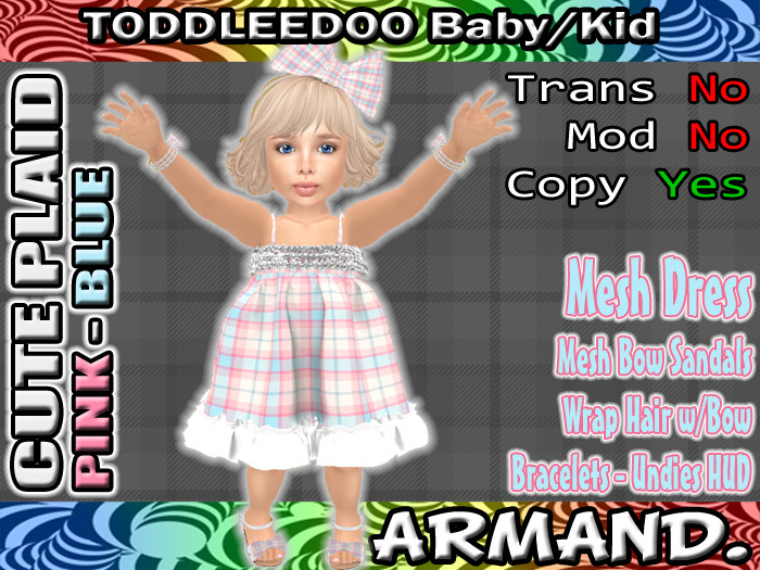 --ARMAND-- CUTE PLAID - PINK-BLUE