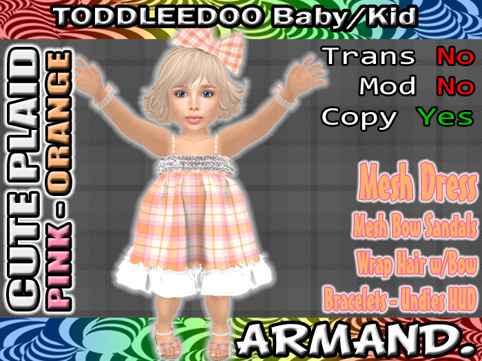 --ARMAND-- CUTE PLAID - PINK-ORANGE