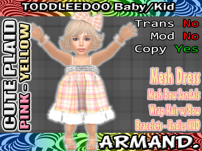 --ARMAND-- CUTE PLAID - PINK-YELLOW