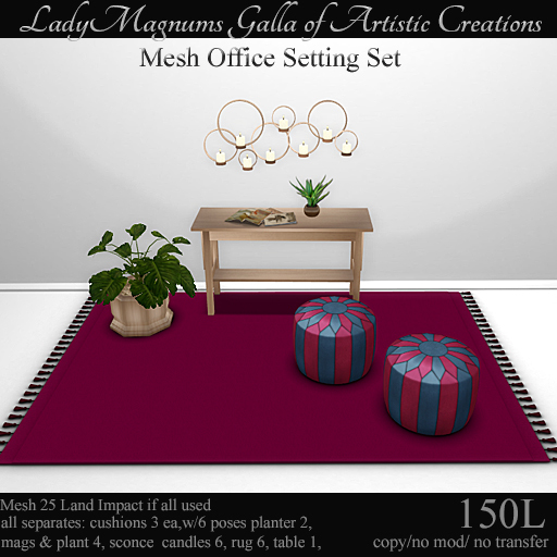 LadyMs Mesh Office Setting Set - Pink & Blue