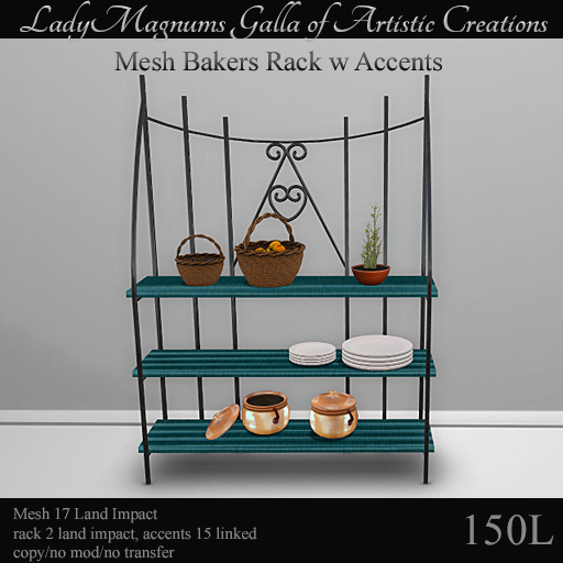 LadyMs Mesh Bakers Rack w Accents - Linen 5