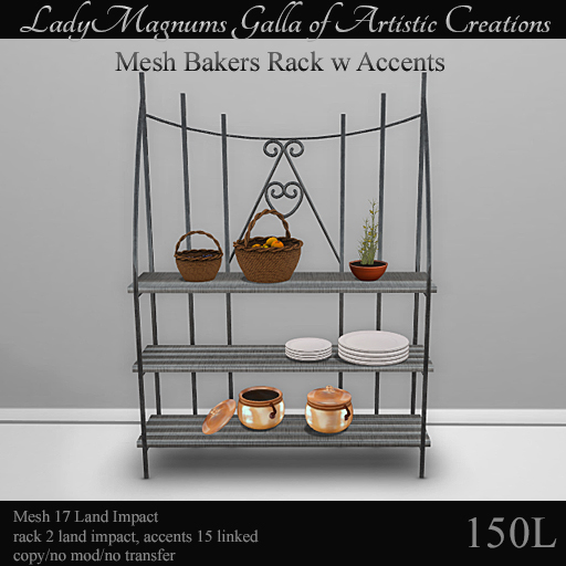LadyMs Mesh Bakers Rack w Accents - Linen 2