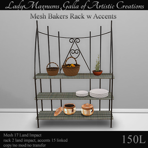 LadyMs Mesh Bakers Rack w Accents - Vinyl 1