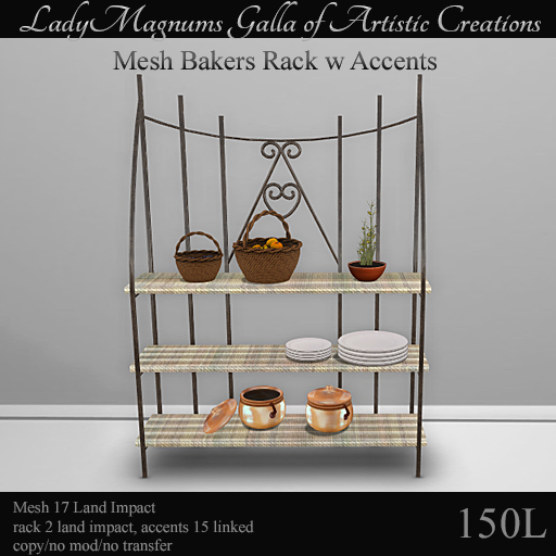 LadyMs Mesh Bakers Rack w Accents - Vinyl 2