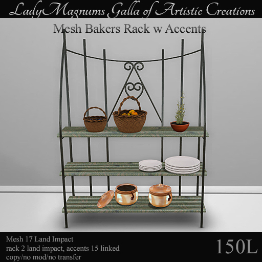 LadyMs Mesh Bakers Rack w Accents - Vinyl 4