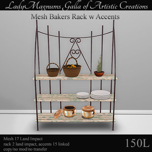 LadyMs Mesh Bakers Rack w Accents - Vinyl 5
