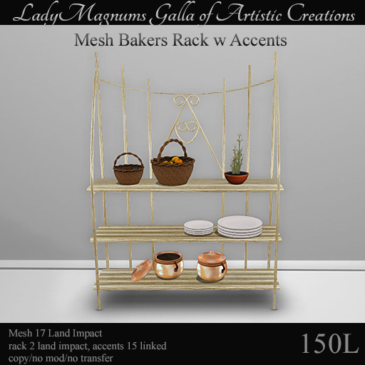 LadyMs Mesh Bakers Rack w Accents - Wood 5