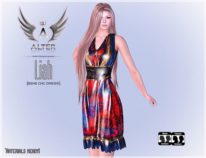 Liah [Boho Chic Rigged Mesh Dress]