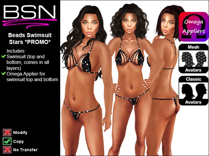 BSN Beads Swimsuit - Stars PROMO