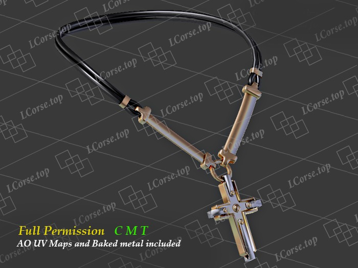 Male necklace with cross Full Permission