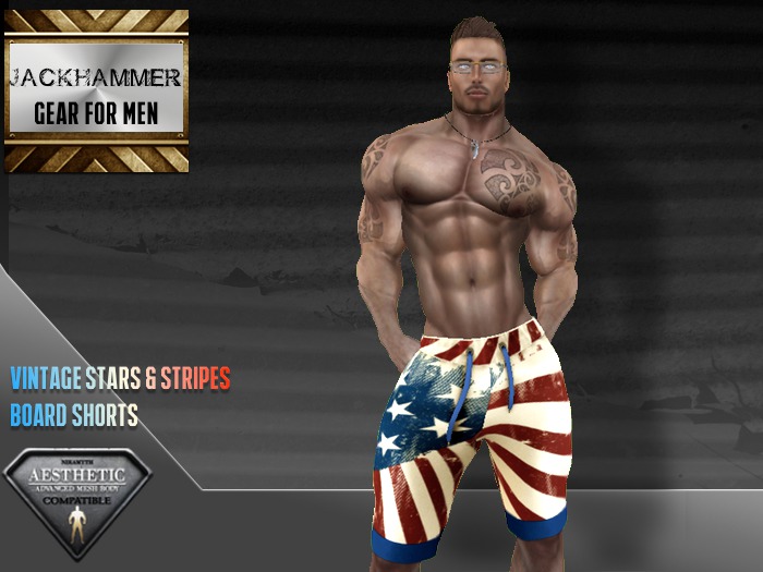 Vintage Stars & Stripes Board Shorts
