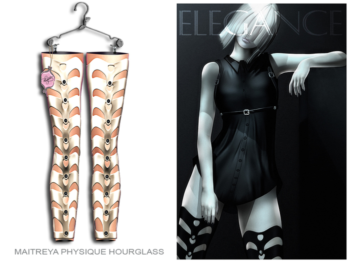 Elegance Boutique -Leg Corset -Liz - Beige -Legacy & Maitreya