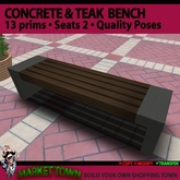 MARKET TOWN Concrete & Teak Bench