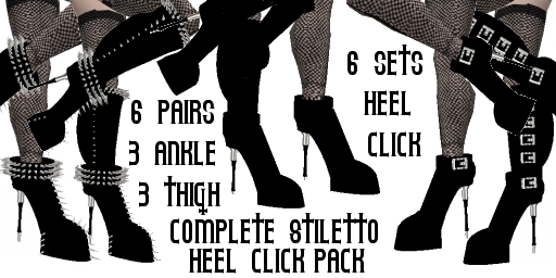 (BL) : Complete Stiletto Heel Click 6 Pack