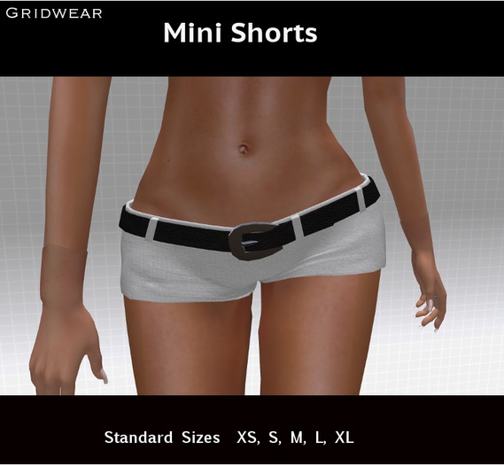 GridWear Mini Shorts - White