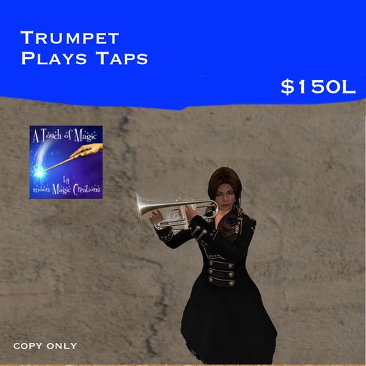 Trumpet plays taps (bag)