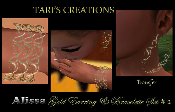 Tari'sCreations-Alissa Gold Earring&Bracelette Set#2 Box